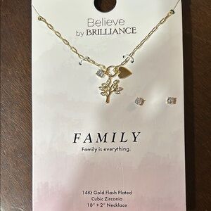 Gold Necklace and Earring Set